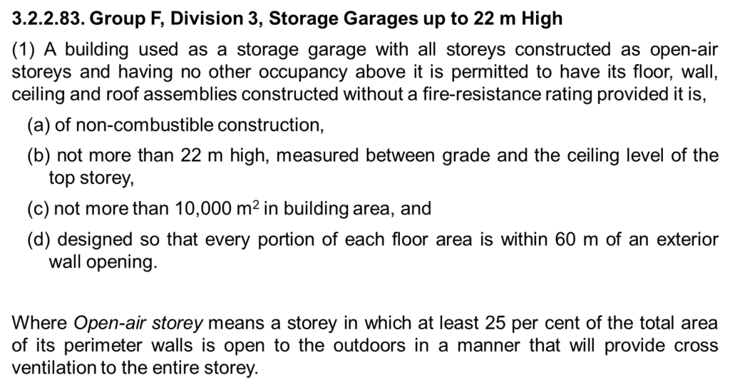 open air parking structure building code kiwi newton